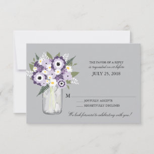 Floral Mason Jar RSVP