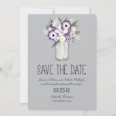 Floral Mason Jar Save the Date (Voorkant)