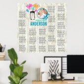 Floral Mason Jar Seating Chart Poster (Thuiskantoor)