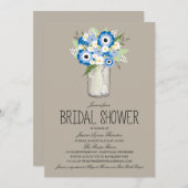 Floral Mason Jar Vrijgezellenfeest Kaart (Voorkant / Achterkant)