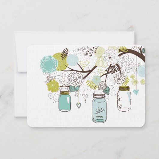 Floral Mason jarres mariage RSVP (Dos)