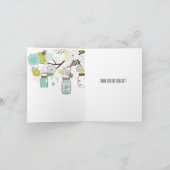 Floral Mason Jars dank u Bedankkaart (Binnen)