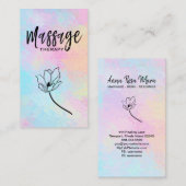 *~ * Floral Massage Therapist Massage Therapy Visitekaartje (Voorkant / Achterkant)