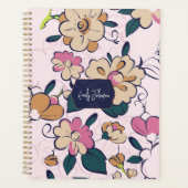 Floral Meadow Cream Pink Botanical Custom Name Planner (Voorkant)