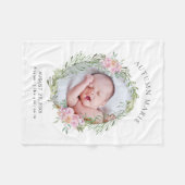 Floral Meadow Stats Baby Blanket Fleece Deken (Voorkant (Horizontaal))