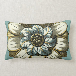 Floral Medallion op lichtblauwe achtergrond Kussen