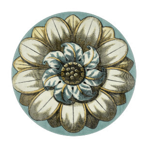 Floral Medallion op lichtblauwe achtergrond Snijplank