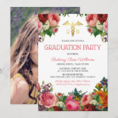 Floral Medical Nursing School Afstuderen Kaart (Voorkant / Achterkant)