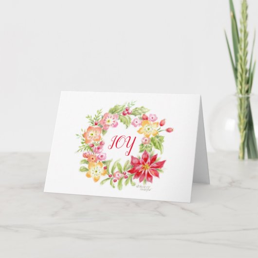 Floral Medley Carte de Noël Wreath (Devant)
