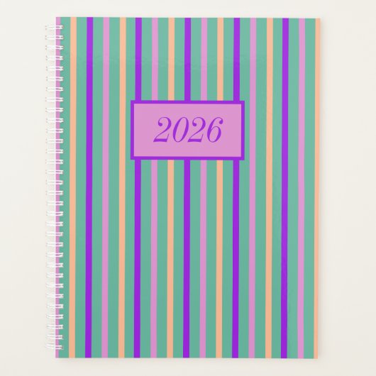 Floral Medley Stripes Planner (Voorkant)