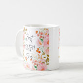 Floral Meilleure maman Jamais Mug | Elégante Coupe (Devant gauche)