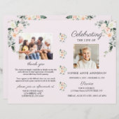 Floral Memorial Funeral Service Photo Programme (Voorkant / Achterkant)