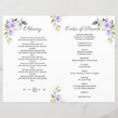 Floral Memorial Funeral Service Photo Programme (Dos)