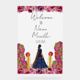 Floral Mendhi sign Acryl Bord