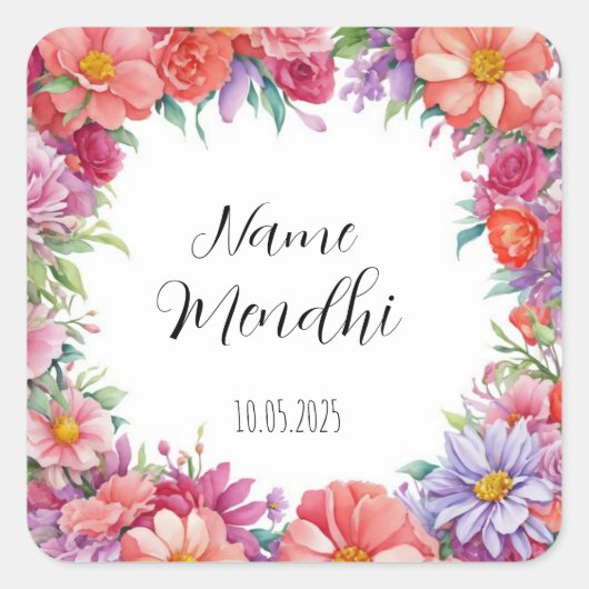 Floral Mendhi voor stickers (Voorkant)