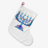 floral menorah hanukkah grote kerstsok (Voorkant (Hangend))