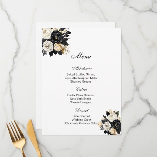 Floral Menu Card (Voorkant / Achterkant in situ)