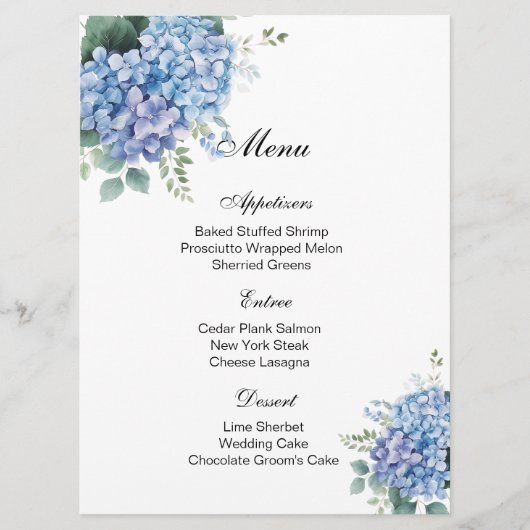 Floral Menu Kaart (Voorkant)