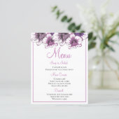 Floral Menu Paars Orchid Flowers Weddenschap (Staand voorkant)