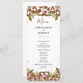 Floral menu van Burgundy Red  (Voorkant / Achterkant)