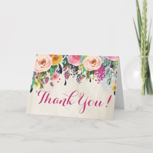 Floral Merci note (Devant)