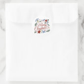 Floral Merry Kerstmis Ronde Sticker (Tas)