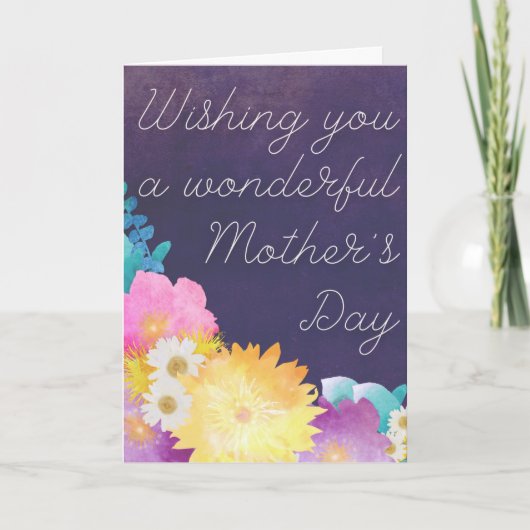 Floral Merveilleuse carte de fête des mères (Devant)