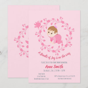 Floral met baby Shower Invitation Kaart
