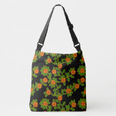 Floral met grote afmetingen #1 zwarte Canvas tas (Voorkant)