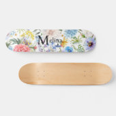 Floral met naam skateboard (Horizontaal)