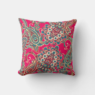 Floral met paisleyversiering, naadloos vlecht kussen