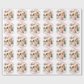 Floral met prettige feestdagen cadeaupapier (Vlak)