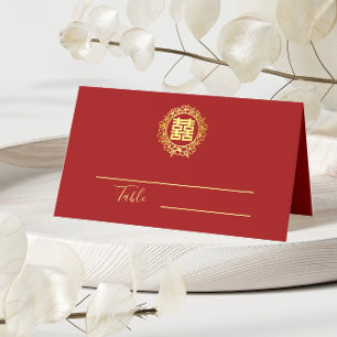 Floral met rood dubbel geluk Chinese bruiloft