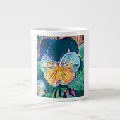 Floral met Scripture Verse, Waterverf Pansy Extra Grote Beker (Voorkant)