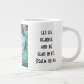 Floral met Scripture Verse, Waterverf Pansy Extra Grote Beker (Rechts)