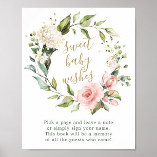 Floral met sweet Baby wenst gebaar Poster