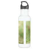 Floral met vlinder, gepersonaliseerd waterfles  (Achterkant)