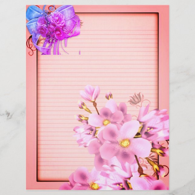 Floral met wat lijnen die papier scrapbooten (Voorkant)