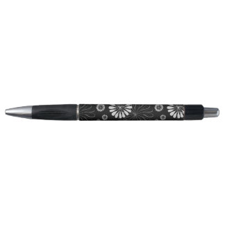 Floral met zwarte en witte retro pen