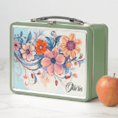 Floral Metal Lunch Box (In situ)