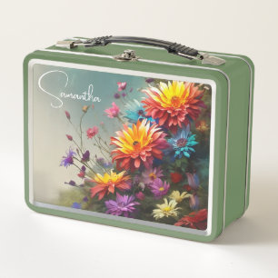 Floral Metal Lunch Box