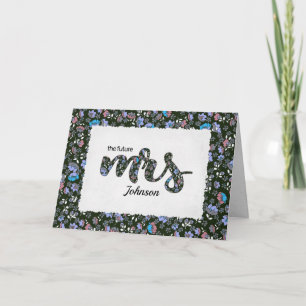 Floral mevrouw Vrijgezellenfeest Kaart voor douche