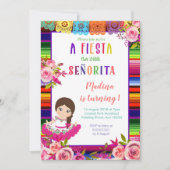 Floral Mexicaanse verjaardag uitnodigingen (Voorkant)