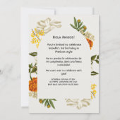 Floral Mexicain Trois Esta Invitation Anniversaire (Dos)