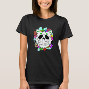 Floral Mexican Cat Day of the Dead Dia De Muertos T-shirt