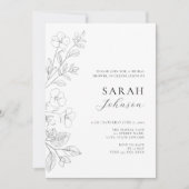 Floral Minimalist Bridal Shower Invitation (Devant)