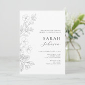 Floral Minimalist Bridal Shower Invitation (Debout devant)