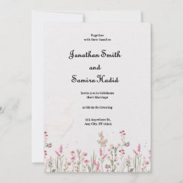 Floral minimalist Weddenschap Kaart