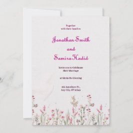 Floral minimalist Weddenschap Kaart