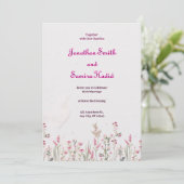 Floral minimalist Weddenschap Kaart (Staand voorkant)